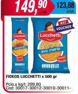 Maxiconsumo Fideos lucchetti oferta