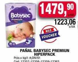 Maxiconsumo Pañal babysec premium hiperpack oferta