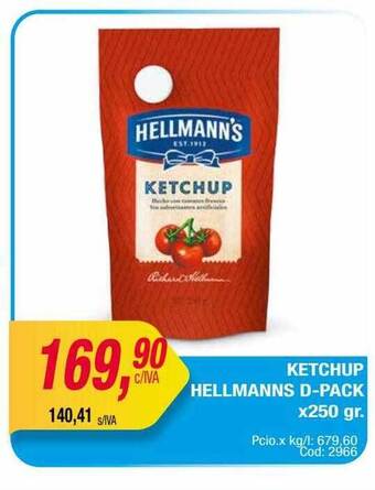 Maxiconsumo Ketchup hellmanns d-pack oferta