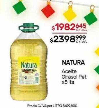 Nini Mayorista Natura aceite girasol pet oferta
