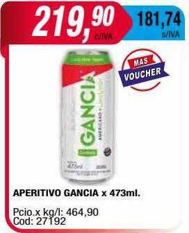 Maxiconsumo Aperitivo gancia oferta
