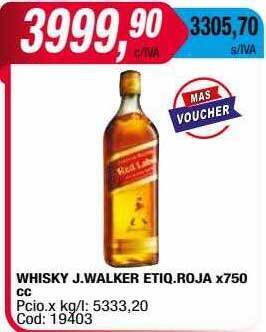 Maxiconsumo Whisky j. walker etiq roja oferta