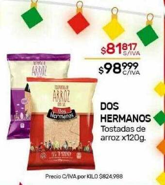 Nini Mayorista Dos hermanos tostadas de arroz oferta