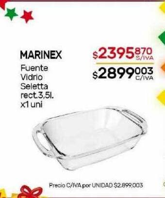 Nini Mayorista Marinex fuente vidrio seletta rect oferta