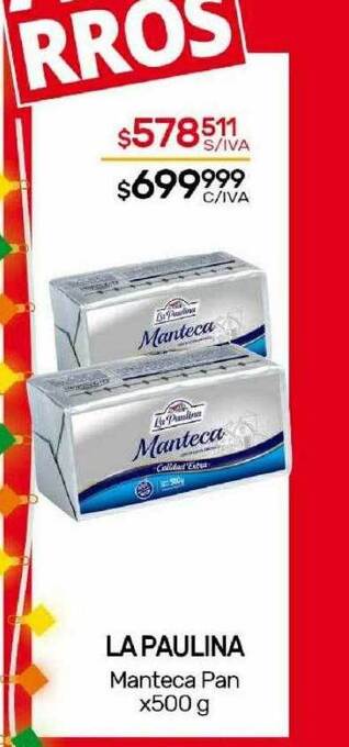 Nini Mayorista La paulina manteca pan oferta