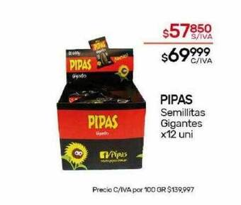 Nini Mayorista Pipas semillitas gigantes oferta