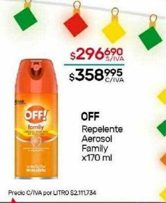 Nini Mayorista Off repelente aerosol family oferta