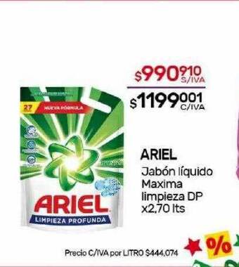 Nini Mayorista Ariel jabón liquido maxima limpieza dp oferta