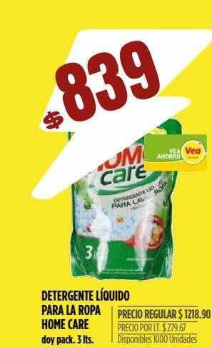 Supermercados Vea Detergente liquido para la ropa home care oferta