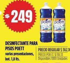 Supermercados Vea Desinfectante para pisos poett oferta