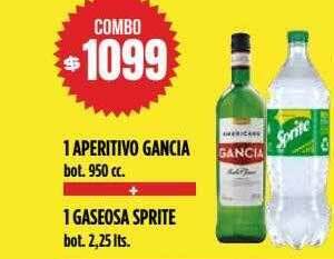 Supermercados Vea 1 aperitivo gancia + 1 gaseosa sprite oferta