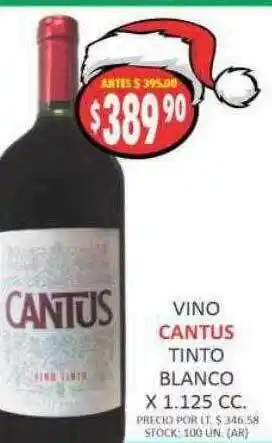 Supermercados Becerra Vino cantus tinto blanco oferta