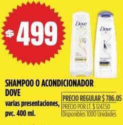 Supermercados Vea Shampoo o acondicionador dove oferta