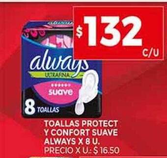 Supermercados DIA Toallas protect y confort suave always oferta