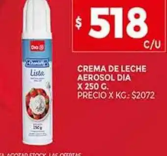 Supermercados DIA Crema de leche aerosol dia oferta