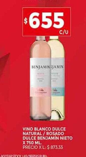 Supermercados DIA Vino blanco dulce natural o rosado dulce benjamín nieto oferta
