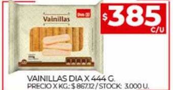 Supermercados DIA Vainillas dia oferta
