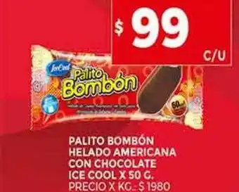 Supermercados DIA Palito bombón helado americana con chocolate ice cool oferta