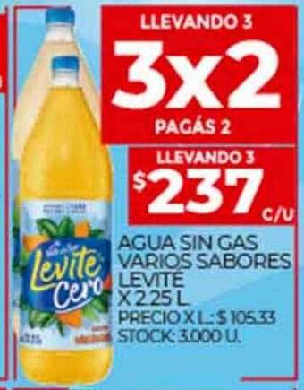 Supermercados DIA Agua sin gas varios sabores levité oferta