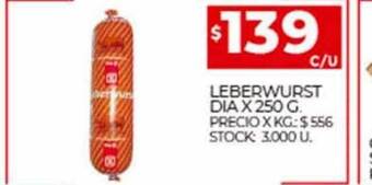 Supermercados DIA Leberwurst dia oferta
