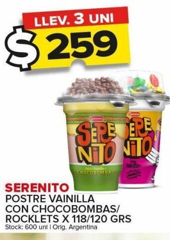 Carrefour Maxi Postre vainilla serenito x 118/120g oferta