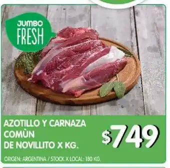 Jumbo Azotillo y carnaza común de novillito x kg oferta