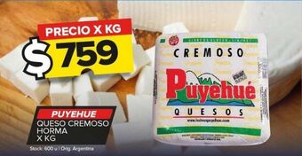 Carrefour Maxi Queso cremoso puyehué x kg oferta