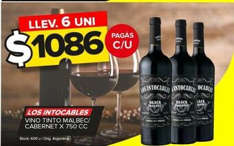 Carrefour Maxi Vino tinto los intocables x 750cc oferta