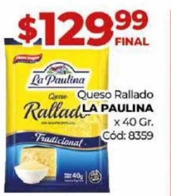 Diarco Queso Rallado La Paulina oferta