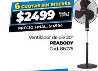 Diarco Ventilador De Pie 20" Peabody oferta