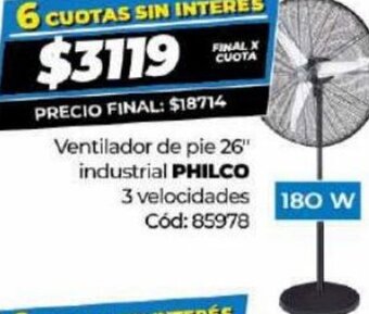 Diarco Ventilador de Pie 26" Industrial Philco oferta