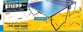 Diarco Mesa de Ping Pong Cyl Sur Game oferta