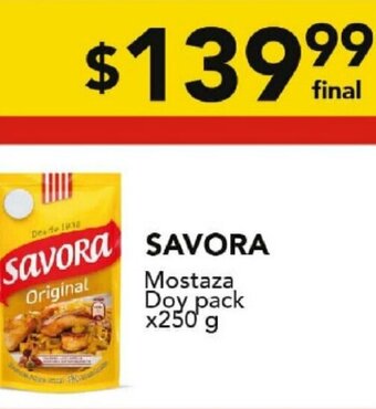 Nini Mayorista Savora Mostaza Doy Pack x250 g oferta