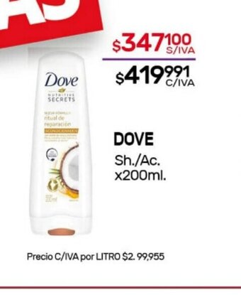 Nini Mayorista Dove Sh./Ac. x 200ml oferta