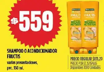 Supermercados Vea Shampoo o Acondicionador Fructis oferta