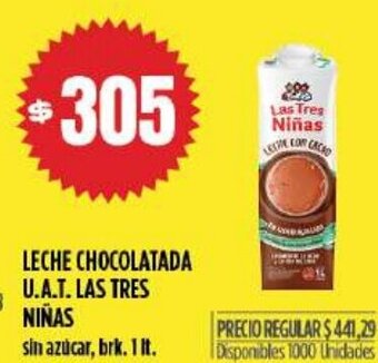 Supermercados Vea Leche Chocolatada U.A.T. Las tres Ninas oferta