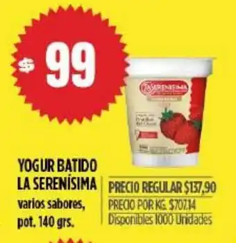 Supermercados Vea Yogur Batido La Sernisima oferta