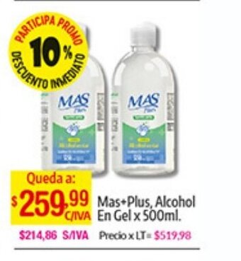 Medamax Mas+Plus, Alcohol En Gel x 500ml oferta