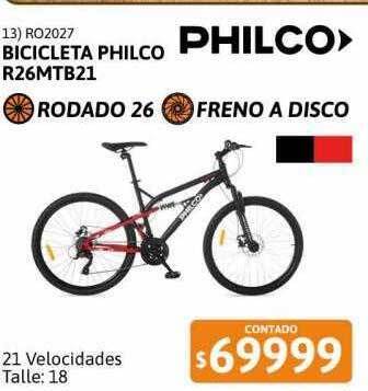Cetrogar Bicicleta philco r26mtb21 oferta