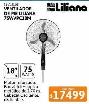 Cetrogar Ventilador de pie liliana 75wvpc18m oferta
