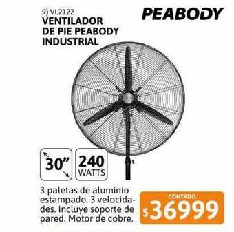 Cetrogar Ventilador de pie peabody industrial oferta