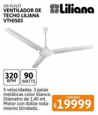 Cetrogar Ventilador de techo liliana vthi503 oferta
