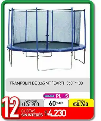 La Anonima Trampolin de 3.65 mt earth 360 oferta