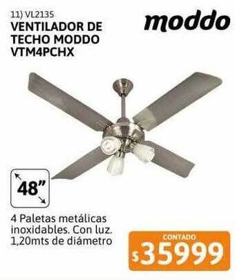 Cetrogar Ventilador de techo moddo vtm4pchx oferta