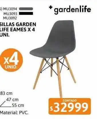 Cetrogar Sillas garden life eames x 4 uni oferta