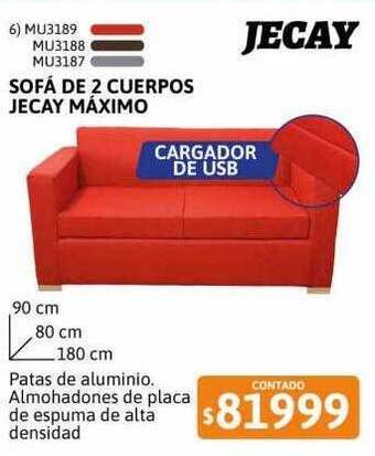 Cetrogar Sofá de 2 cuerpos jecay máximo oferta