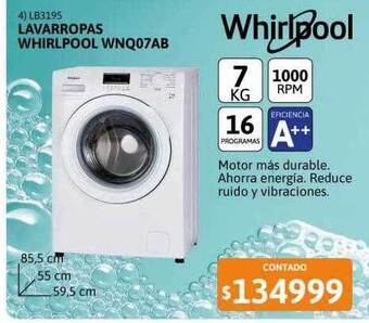 Cetrogar Lavarropas whirlpool wnq07ab oferta