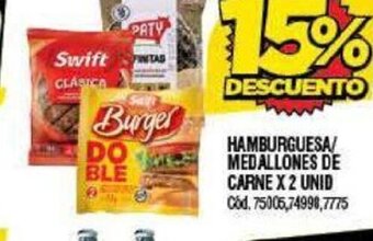 Supermercados Yaguar Hamburguesa/ Medallones De Carne x 2 Unid oferta