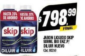 Supermercados Yaguar Jabon Liquido Skip 500 ml. Bio Enz. P/ Diluir Nuevo oferta
