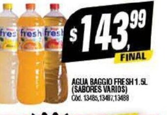 Supermercados Yaguar Agua Baggio Fresh 1.5 L. Sabores Varios oferta